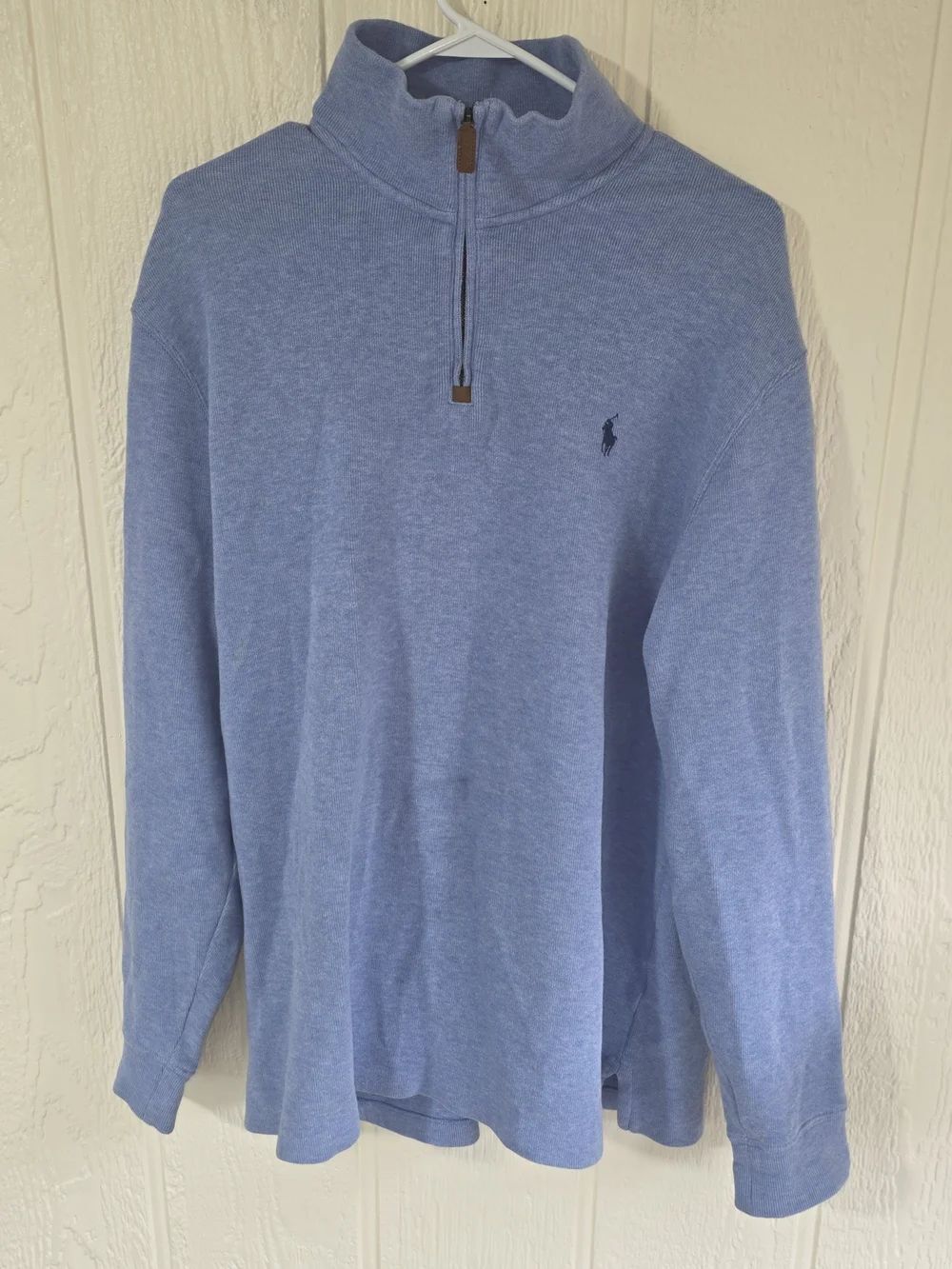 Men's Polo by Ralph Lauren Light Blue Zip-Up Sweater, Size Xl